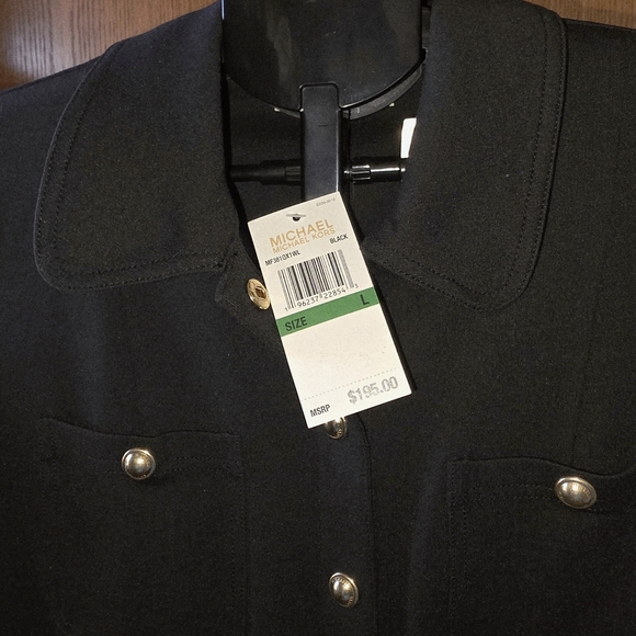 MICHAEL Michael Kors Stretch Ponte Shirtdress In Black  Size Large - Picture 7 of 8